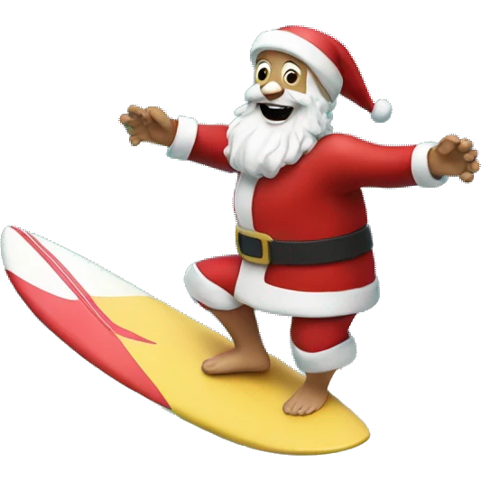 Surfing Santa emoji