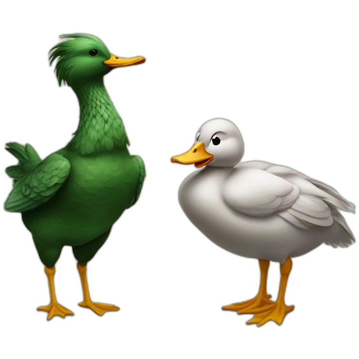 Canard à côté d’un dindon et d’un poulet emoji