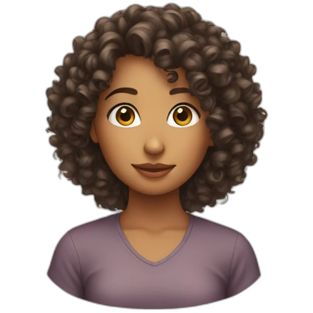 A curly girl emoji