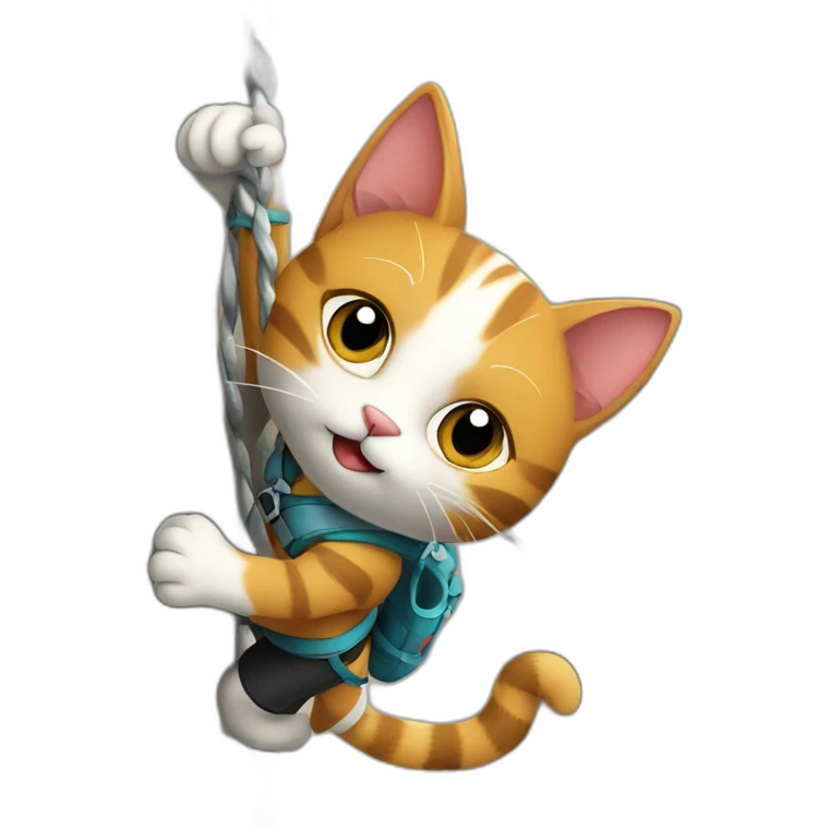 rock climbing cat emoji