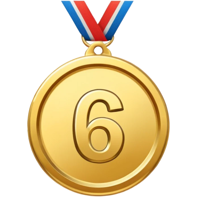 sixth place medal with number 6 on it emoji