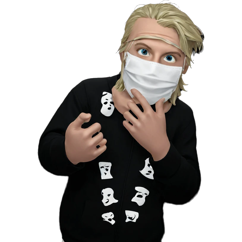 boy with mask in shadows emoji