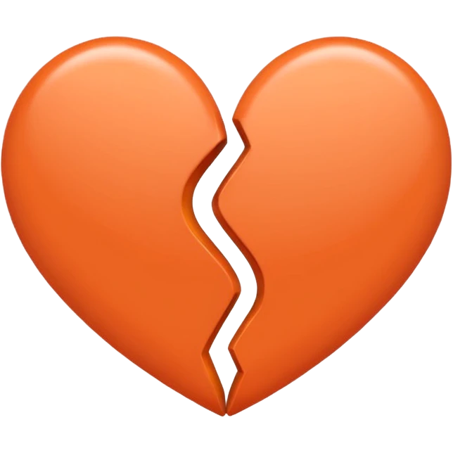 Make a half gray and half orange heart emoji (left is gray and right is orange) emoji