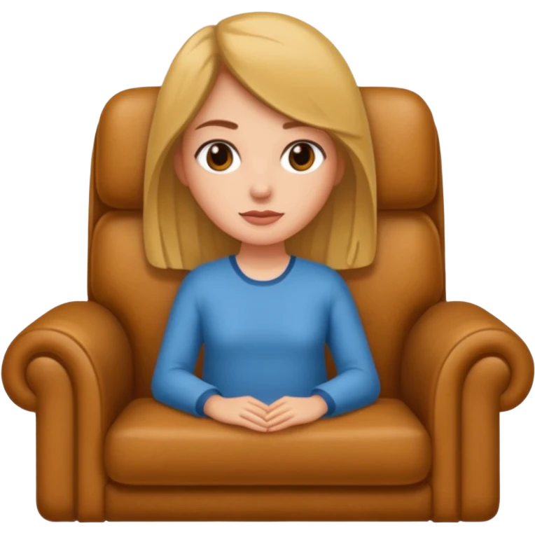 Una chica sentada en un sillon emoji