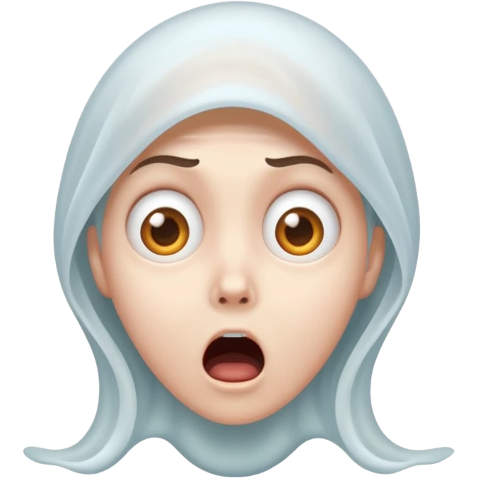 character shocked by ghost, creepy expression emoji