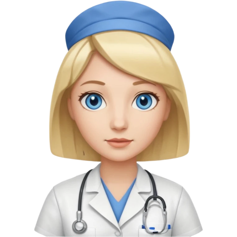 Nurse blue eyes blonde bob  emoji