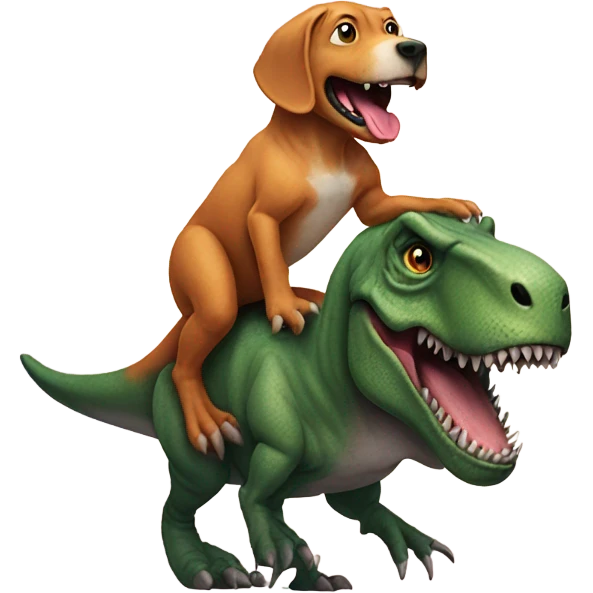 T-Rex riding a dog emoji
