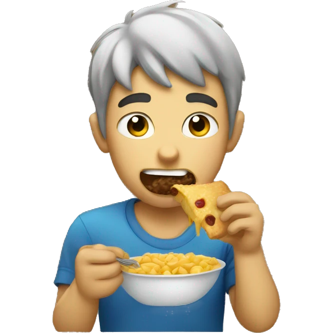 boy who is eating like he never ate  emoji