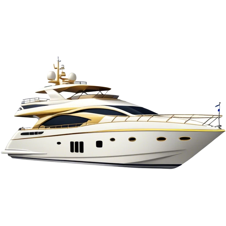Luxury Yacht - Azimut 72 (Model Year: 2020) (Iconic colour: White with gold trim) emoji