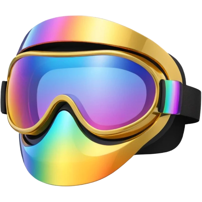gold simulation rainbow visor goggles emoji