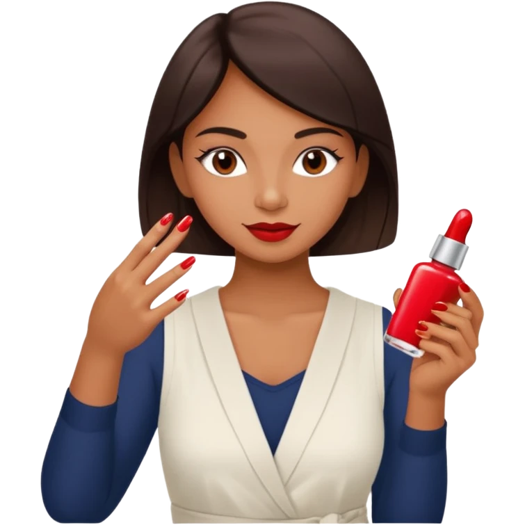 carita pintandose las uñas emoji