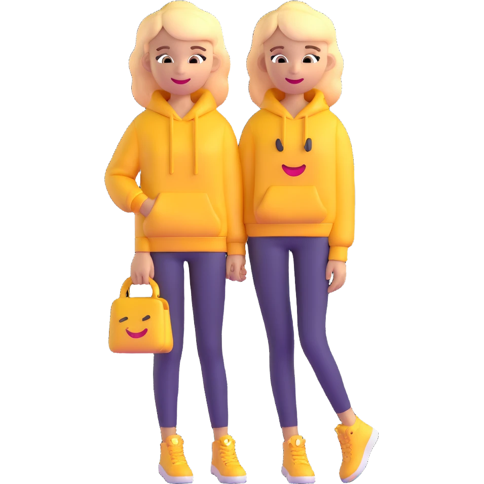 confident, fashionable girl character, stylish and bold, wearing trendy clothes, cheerful expression, 3D emoji style emoji