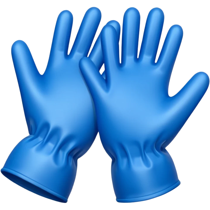 Blue latex glove being snapeed on emoji