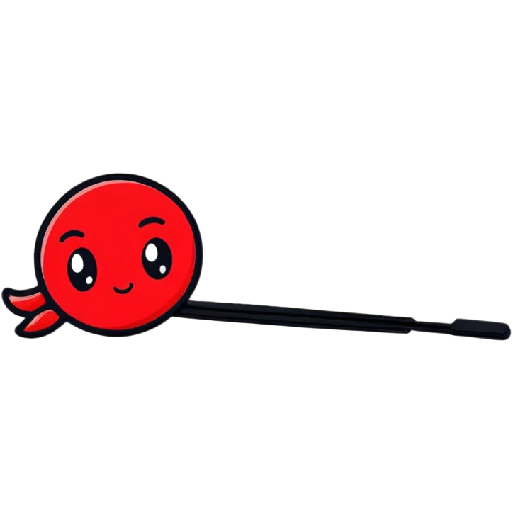 a cute red bobby pin hairpin emoji