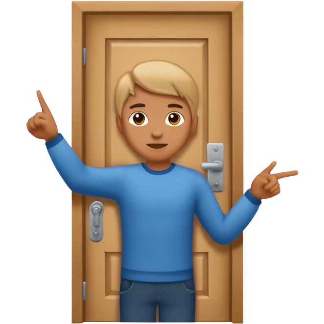 Human pointing towards door emoji