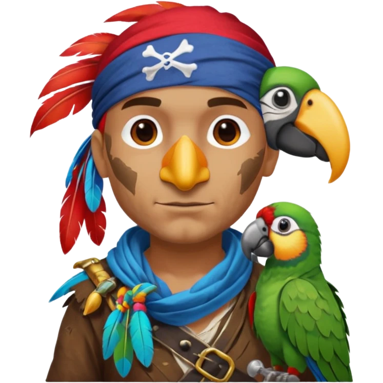 pirate and parrot emoji