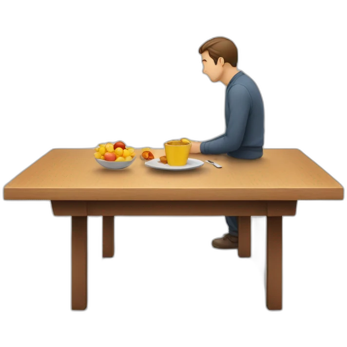 Table with man emoji