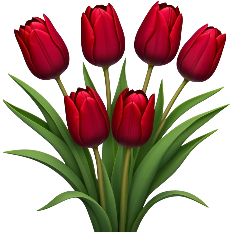 Dark red tulip bouquet  emoji