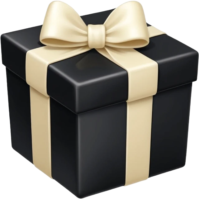 square black gift box present with an ivory bow emoji