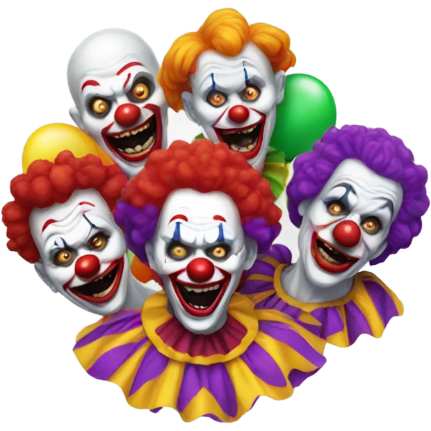 group of scary clowns emoji