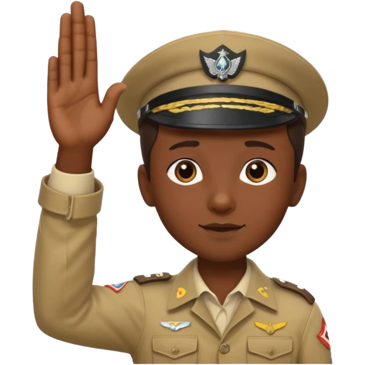 Mano izquierda saludo scout emoji