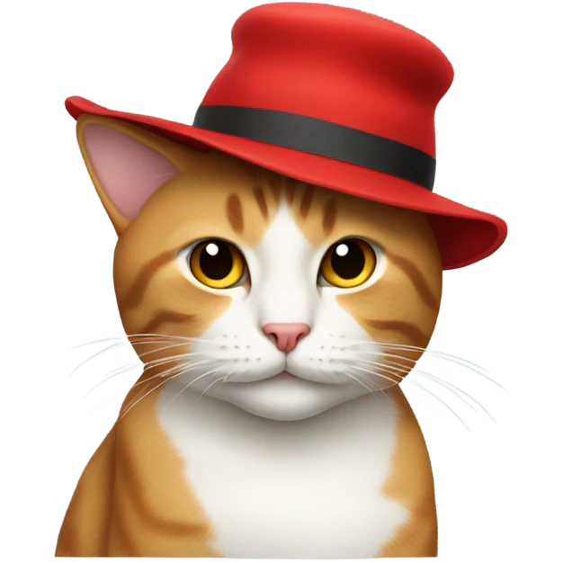 A cat with a red hat emoji