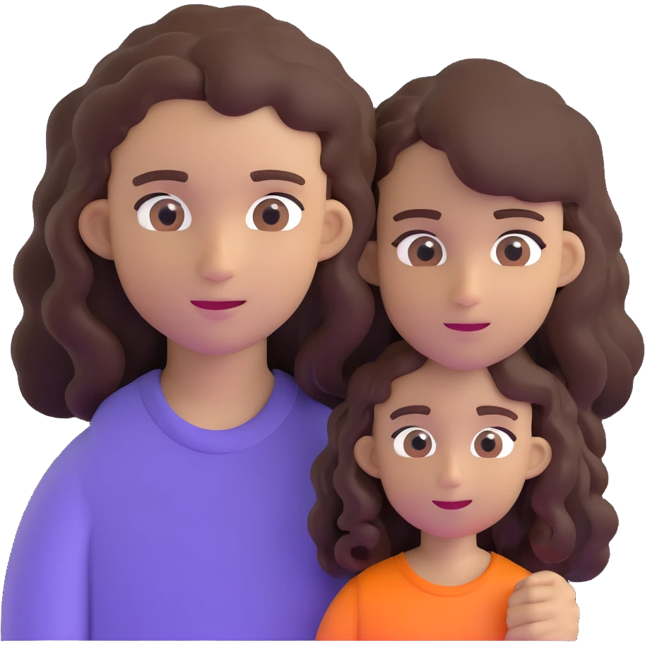long light brown hair girl with pale skin and boy with black curly hair and tanned skin looking at each other emoji