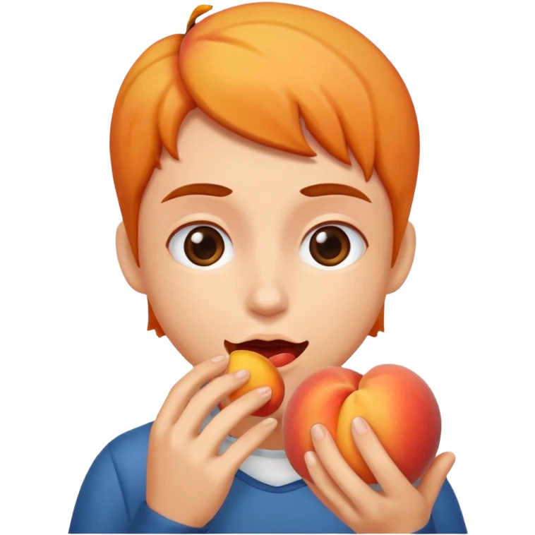 eating a peach emoji