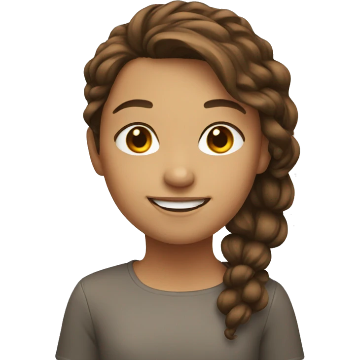 smiling girl with brown hair emoji