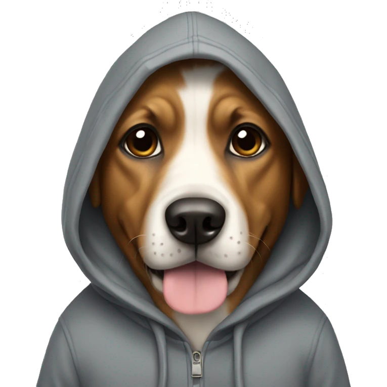 Dog wearing hoodie emoji