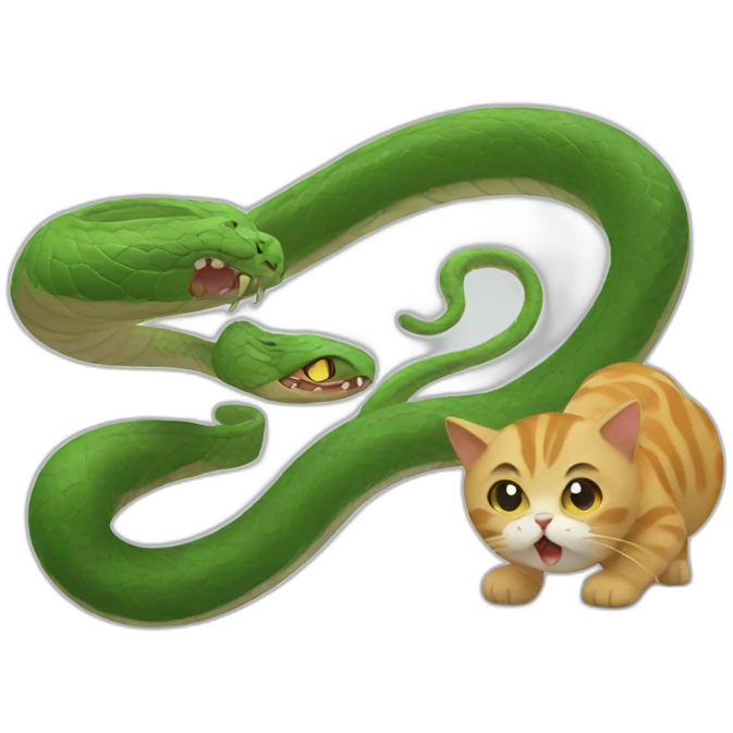 Cat vs snake emoji