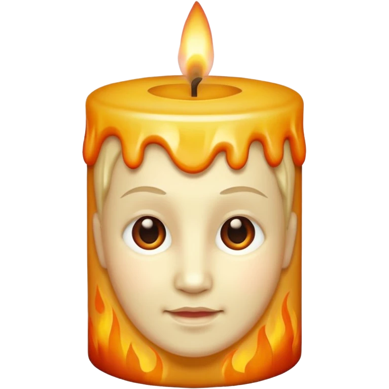 Candle with face emoji