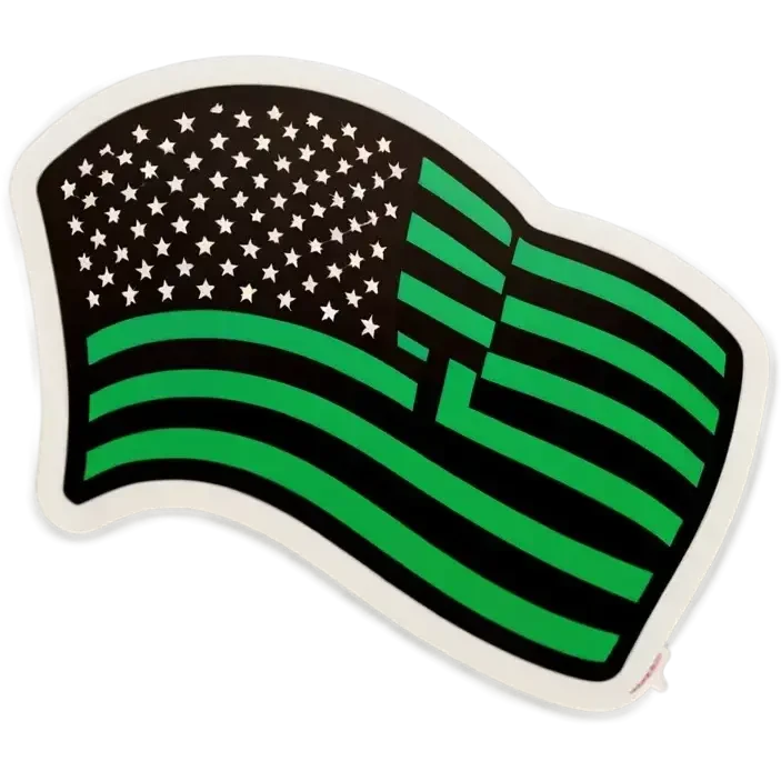 The American flag but black and green emoji