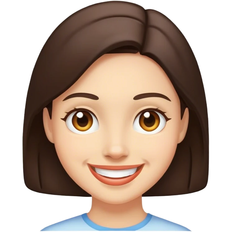 Brunette smile face  emoji