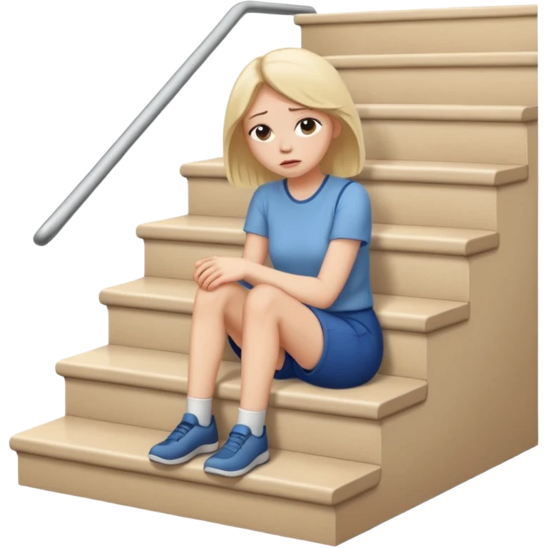 lose strength in stairs white female  emoji