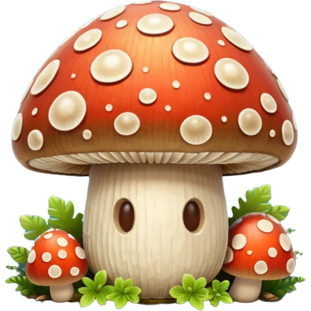 mushroom shell shield object icon, fantasy shield made from a thick mushroom cap, textured mushroom surface, natural curved shape, small glowing spores, cute forest vibe, 3D cartoon, mobile game icon style, centered, clean background, soft shadow, no text, no watermark
 
 emoji
