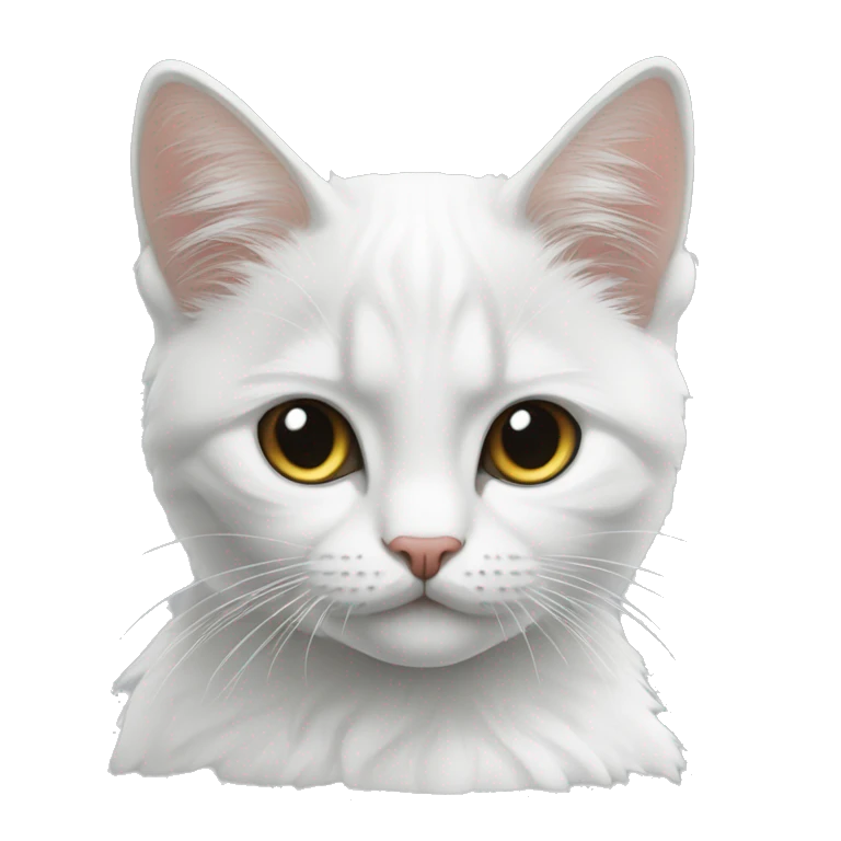 Белая кошка с черными ушками emoji