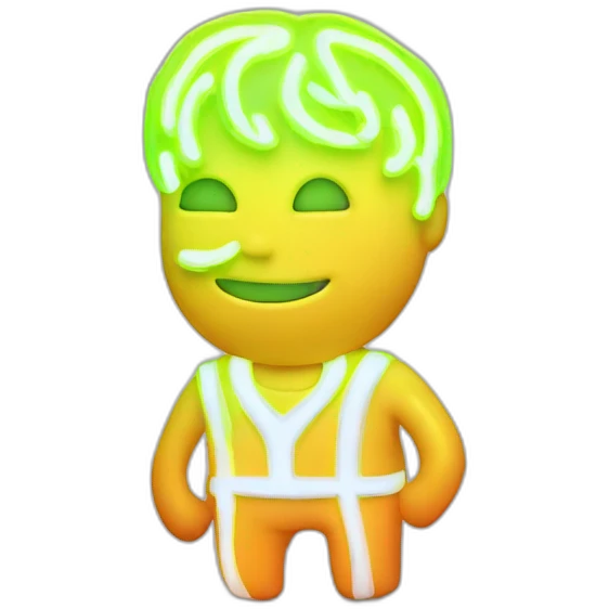 Juicy booty neon sign style man emoji