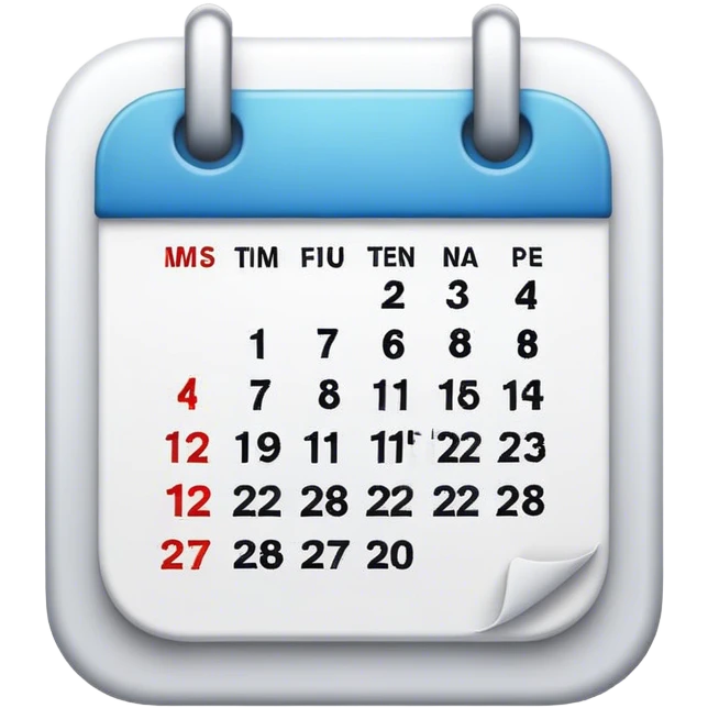 calendar white ios emoji