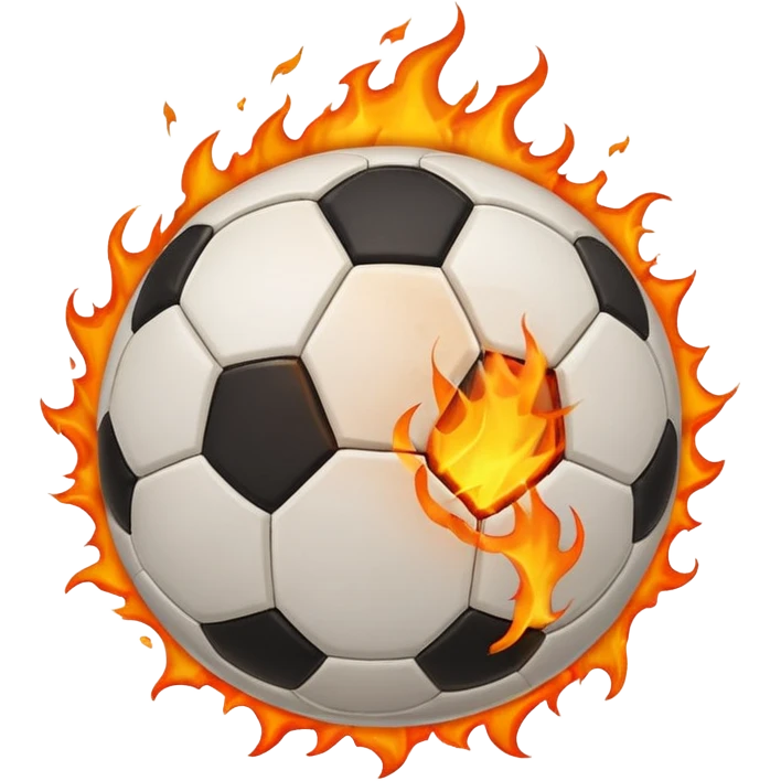 Bola de futebol queimando emoji