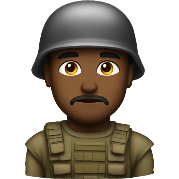 Thousand yard stare soldier emoji