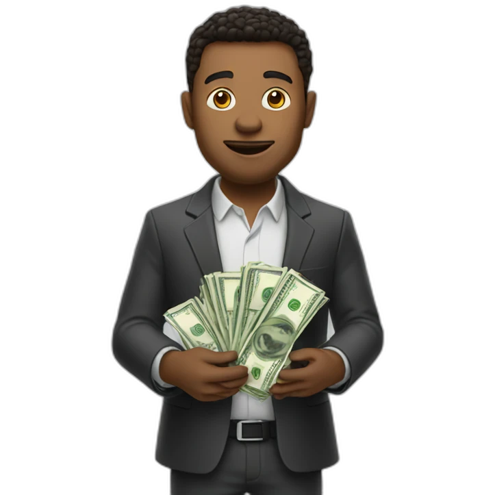 Elon holding money in his hands emoji