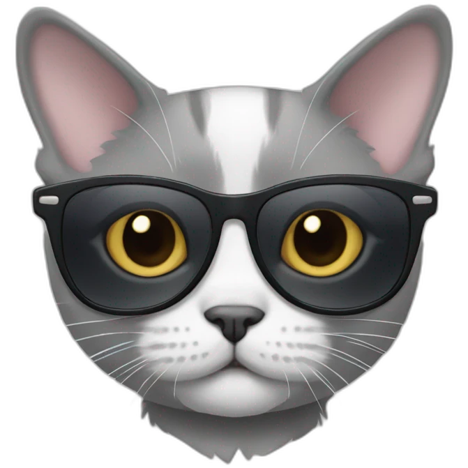 Munchkin cat all gray with sunglasses emoji