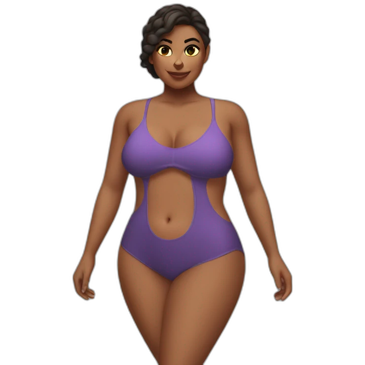 Slim-Thicc caucasian woman swimsuit posing emoji