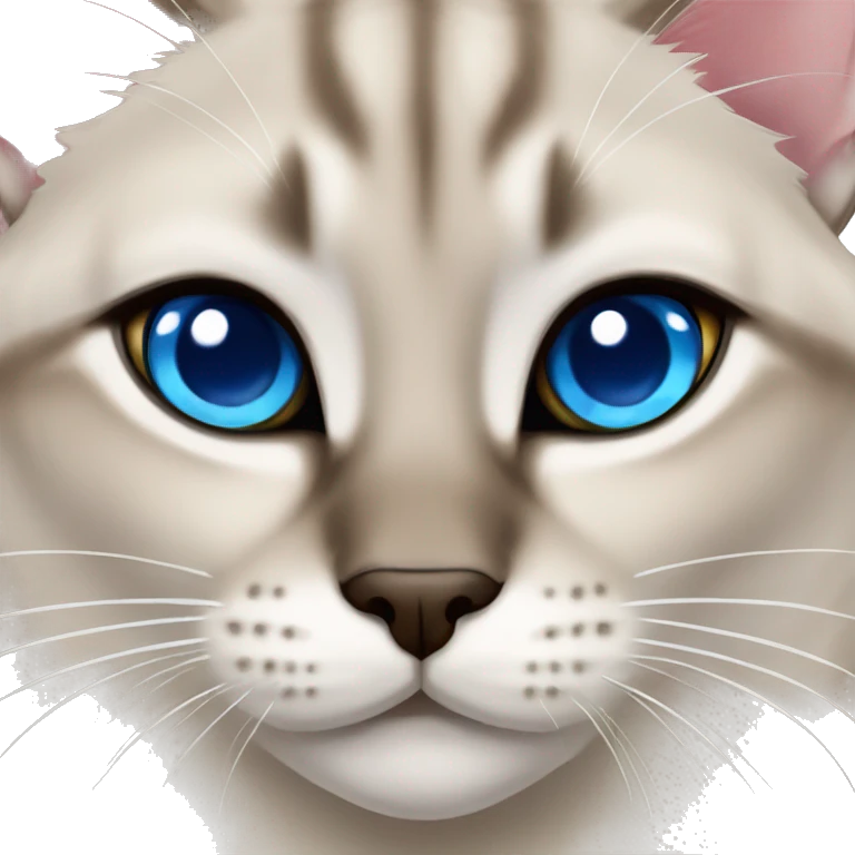 Lynx Point Siamese cat with blue eyes emoji