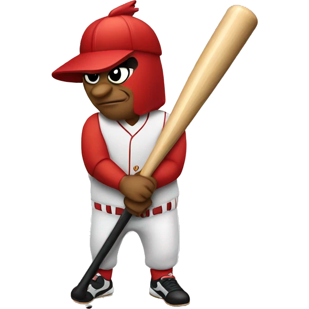 Cardinal with baseball bat emoji