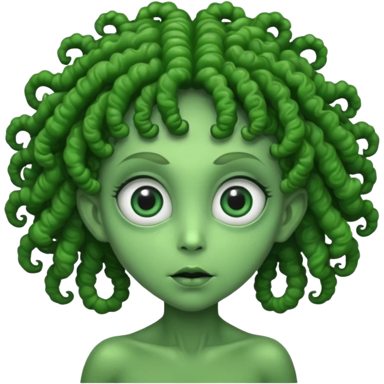 curly hair alien emoji