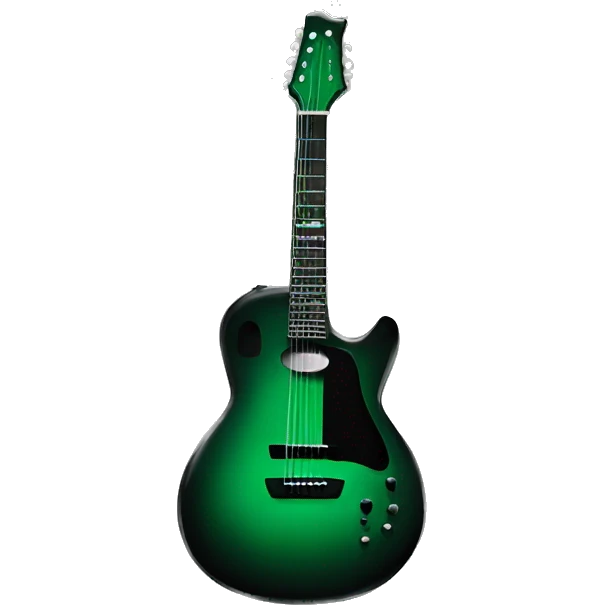 Black and emerald green guitar  emoji