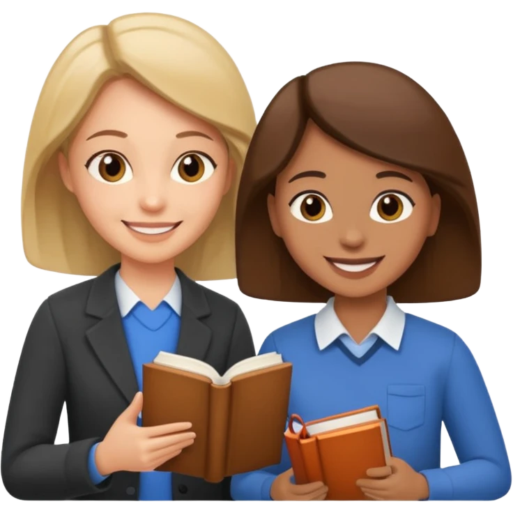 A teacher and a student having a conversation. emoji
