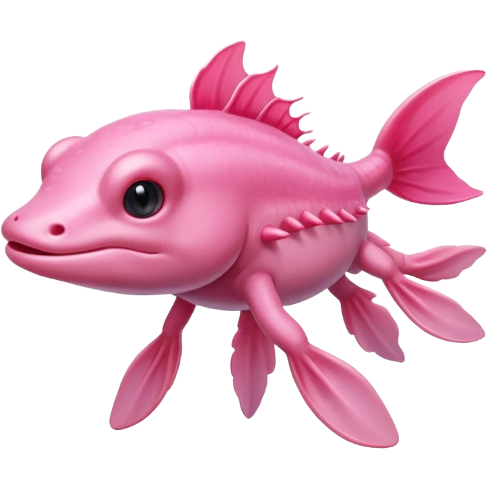 A high-resolution digital illustration of a of an axolotl emoji